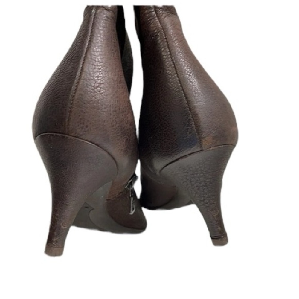 Prada Brown Leather Ankle Boot - Prada Kitten Heel Ankle Boot - Size 9 - Picture 5 of 10
